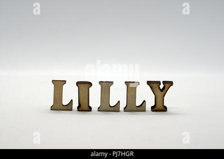 Beliebter weiblicher Vorname Lilly Stockfoto
