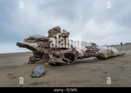 Holz Niederlassung am Strand in Frankreich bewölkter Himmel Stockfoto