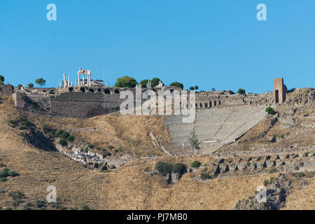 Hellenistische Theater in Pergamon. Die steilste Antiken Theater in der Welt Stockfoto