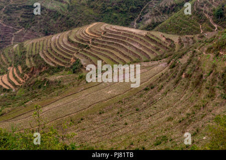 Ha Giang, Vietnam - am 18. März 2018: die malerischen Reisterrassen in den Bergen im Norden von Vietnam Stockfoto