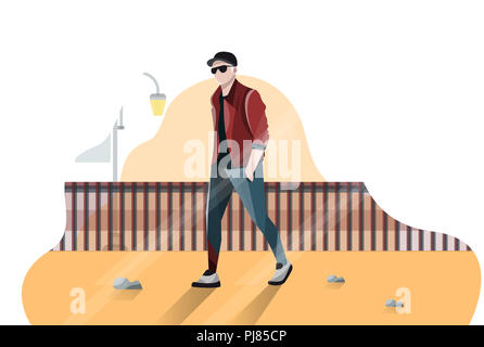 Cool Man Flache Bauform mit Adobe Illustrator Creative Suit 6 Original von mir Stockfoto