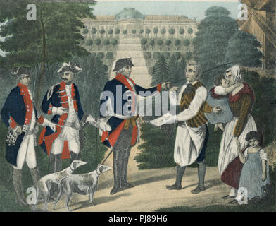 Friedrich der Große und die mühlenbesitzer von Sanssouci am 2. August 1745. Aus dem Verlag von A. Steinbrück, Berlin Charlottenburg, Stockfoto