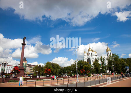 Blick auf den Platz des Sieges. Stadtzentrum von Kaliningrad, Russland. Stockfoto