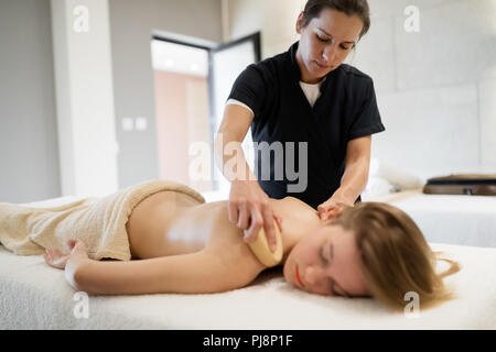 Holz- massage Zubehör für besondere Behandlung Stockfoto