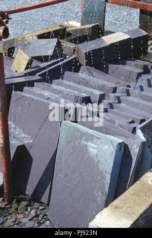 Schiefer waschen am National Slate Museum, Snowdonia, Llanberis, Gwynedd, Wales, Großbritannien Stockfoto