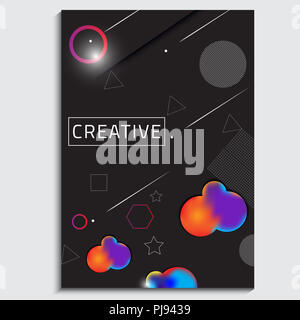 Flyer Layouts mit abstrakten bunten Hintergrund im Format A4 Stockfoto