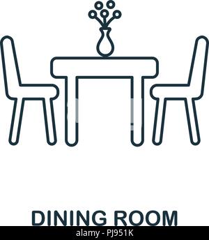 Esszimmer Symbol. Einfaches element Abbildung. Esszimmer Umrisse Icon Design aus Immobilien Sammlung. Web Design, Anwendungen, Software und Drucken Stock Vektor