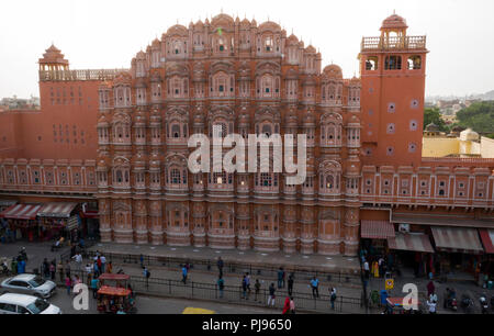 Das Hawa Mahal Palast in Jaipur, Rajasthan, Indien Stockfoto