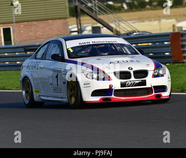 Edward Leigh, BMW M3 GT4, Aston Martin GT Challenge, Aston Martin Owners Club Racing, Snetterton, Norfolk, England, Samstag, den 1. September 2018. Autos Stockfoto