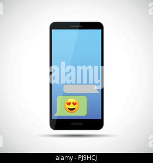 Smartphone mit Liebe Nachricht Kommunikation Vektor-illustration EPS 10. Stock Vektor
