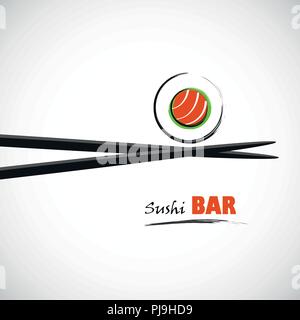 Sushi Bar mit Lachs Strichzeichnung Vektor-illustration EPS 10. Stock Vektor