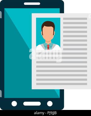 Smartphone mit medizinischen Curriculums Vector Illustration Design Stock Vektor