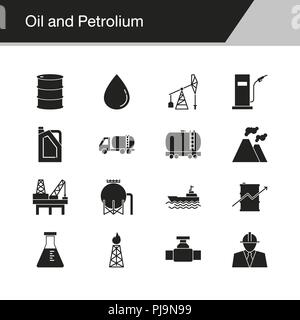 Öl- und Petrolium Symbole. Design für die Präsentation, Grafik Design, Mobile, Web Design, Infografiken. Vector Illustration. Stock Vektor