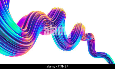Kreatives Gestaltungselement in die holographische Neon Farben für trendige Weihnachten Design. Stockfoto