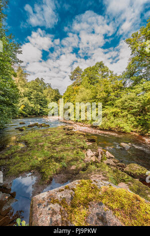 Teesdale Landschaft, den Fluss T-Stücke von den Teesdale Weg lange Strecke Fußweg zwischen Cotherstone und Romaldkirk, County Durham, UK Stockfoto