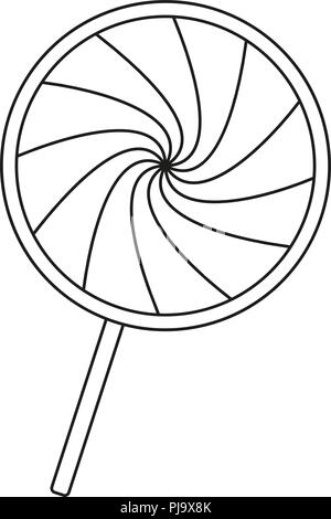 Line Art schwarz und weiß Lollipop Stock Vektor