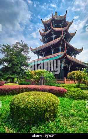 Wangjianglou wangjiang Pavillon im Park. Chengdu, Sichuan, China Stockfoto