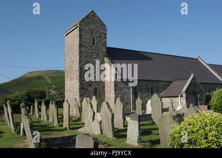 St. Mary's Church in Rhossili Dorf auf der Halbinsel Gower, Swansea, South Wales, UK. Stockfoto