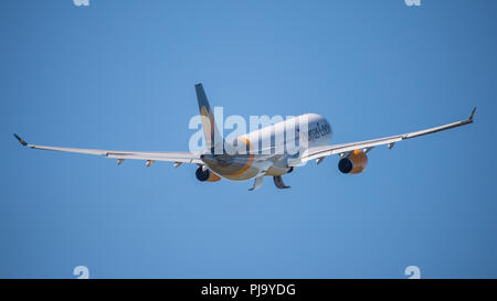 Thomas Cook Airlines Airbus A330 Abfahrt Flughafen Glasgow, Renfrewshire, Schottland - 5. Juni 2018 Stockfoto