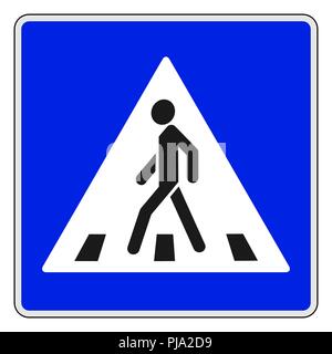 Straßenschilder auf dem Weißen; crosswalk Stock Vektor
