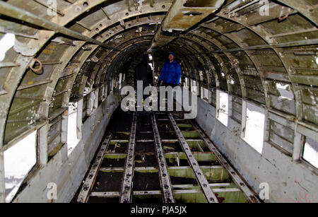 Abgestürzte DC3 Flugzeug Vik, im südlichen Island Stockfoto