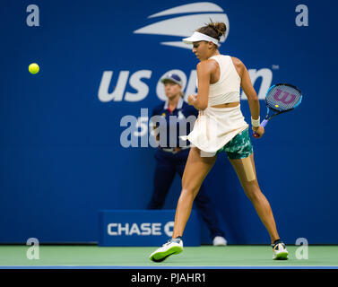 New York, USA. September 5, 2018 - Madison Tasten der Vereinigten Staaten in Aktion während ihrer Viertelfinale bei den US Open 2018 Grand Slam Tennis Turnier. New York, USA. September 05, 2018. Quelle: AFP 7/ZUMA Draht/Alamy leben Nachrichten Stockfoto