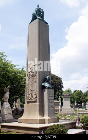 Präsident John tylers Grab in Hollywood Cemetery Richmond, Virginia Stockfoto