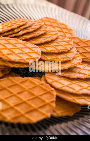 Essen. Schöne leckere Waffeln, die Sie essen möchten, Stockfoto