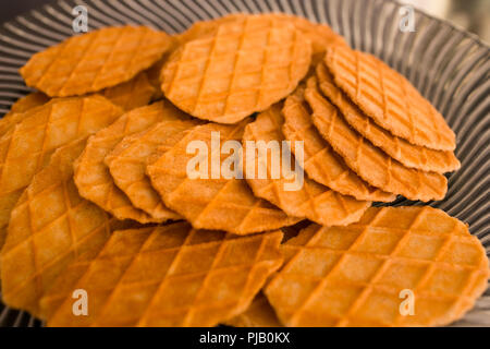 Essen. Schöne leckere Waffeln, die Sie essen möchten, Stockfoto