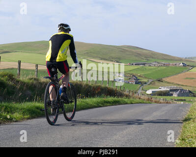 Radfahren auf Orkney Mainland Stockfoto