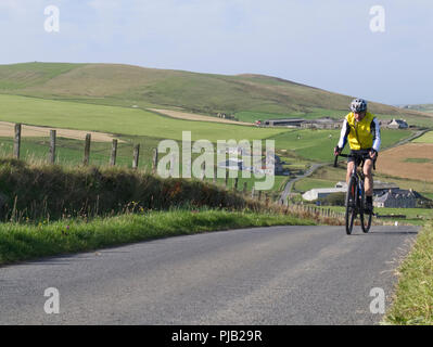 Radfahren auf Orkney Mainland Stockfoto