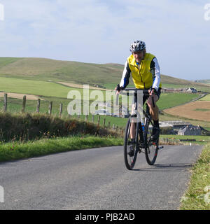 Radfahren auf Orkney Mainland Stockfoto