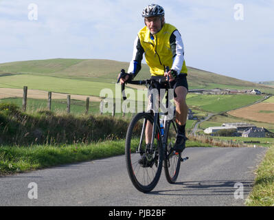 Radfahren auf Orkney Mainland Stockfoto