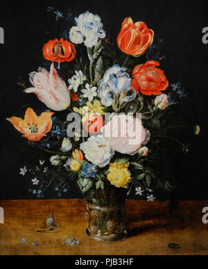 Jan Brueghel der Ältere (1568-1625). Flämische Maler. Blumen in einem Becherglas, nach 1608. Wallraf-Richartz-Museum. Köln. Deutschland. Stockfoto