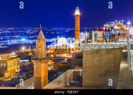 Sunrise Landschaft auf die Altstadt von Mardin City, eine beliebte Stadt für Einheimische und Touristen und im Südosten der Türkei. Stockfoto