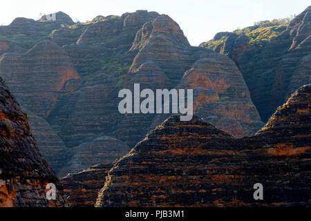 Bienenstock geformten Sandsteinformationen, Purnululu National Park, Kimberley, Nordwesten Australien Stockfoto