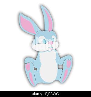 Abbildung: adorable grau Bunny rabbit Zeichentrickfigur Stock Vektor