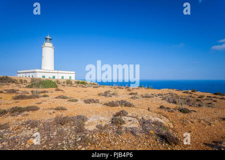 Leuchtturm La Mola Formentera auf den Balearen Stockfoto