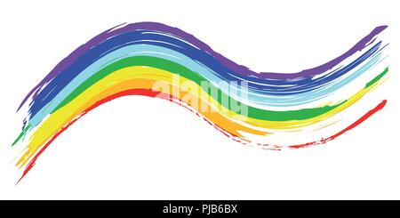 Bunte Pinselstriche in Regenbogenfarben Vektor-illustration EPS 10. Stock Vektor