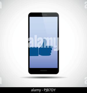 Wie innen schwarz Smartphone Handy Vektor-illustration EPS 10. Stock Vektor