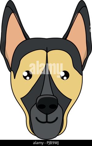 Süße Dobermann Symbol auf weißem Hintergrund, Vector Illustration Stock Vektor
