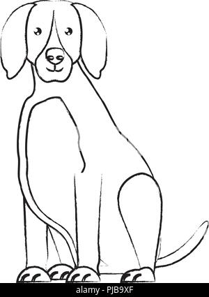 Dobermann hund Symbol auf weißem Hintergrund, Vector Illustration Stock Vektor