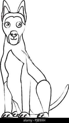 Süße Dobermann hund Symbol über Hintergrund, Vector Illustration Stock Vektor