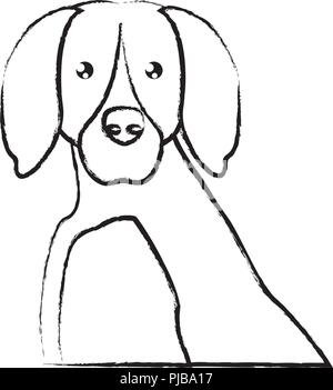 Dobermann hund Symbol auf weißem Hintergrund, Vector Illustration Stock Vektor