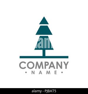 Flache Pine Tree outdoor Reisen green silhouette Wald Vektor logo Stock Vektor