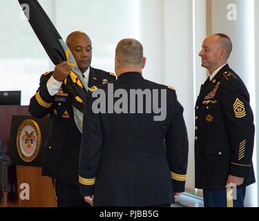 Generalleutnant Darryl A. Williams übernimmt Aufgaben wie der 60 Betriebsleiter des der US-Militärakademie in West Point Juli 2, 2018. Williams ist ein 1983 Absolvent der Akademie. Stockfoto