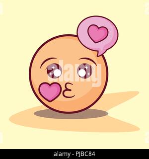 Emoticon Kuss Liebe bubble on-Vector Illustration Stock Vektor