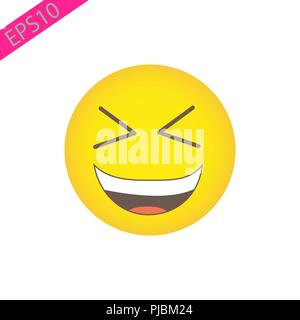 Smile icon Template Design. Lächelnd emoticon Vektor Logo auf gelben Hintergrund. Gesicht line art Stil eps 10. Stock Vektor