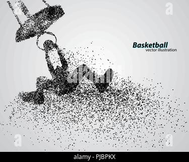 Basketball player von teilchen. Hintergrund und Text auf einem separaten Layer, Farbe kann mit einem Klick geändert werden. Basketball Abstract Stock Vektor