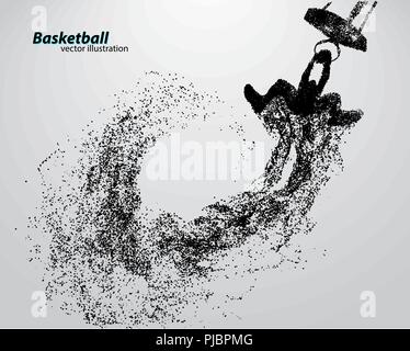 Basketball player von teilchen. Hintergrund und Text auf einem separaten Layer, Farbe kann mit einem Klick geändert werden. Basketball Abstract Stock Vektor